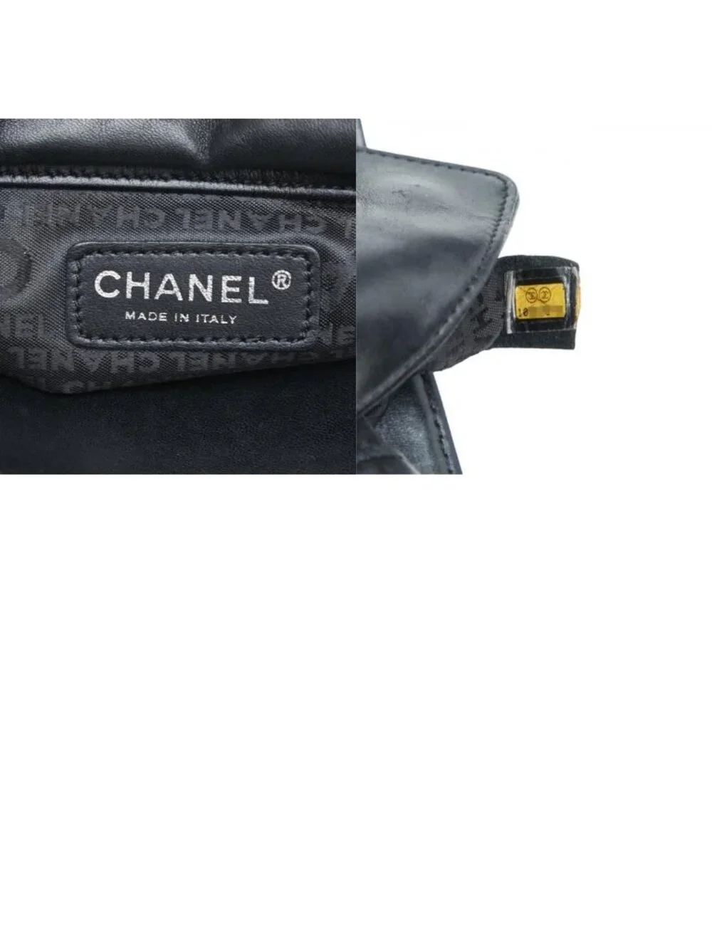 Chanel CC Logo Camellia Choco Bar Chain Tote Black Lambskin Patent